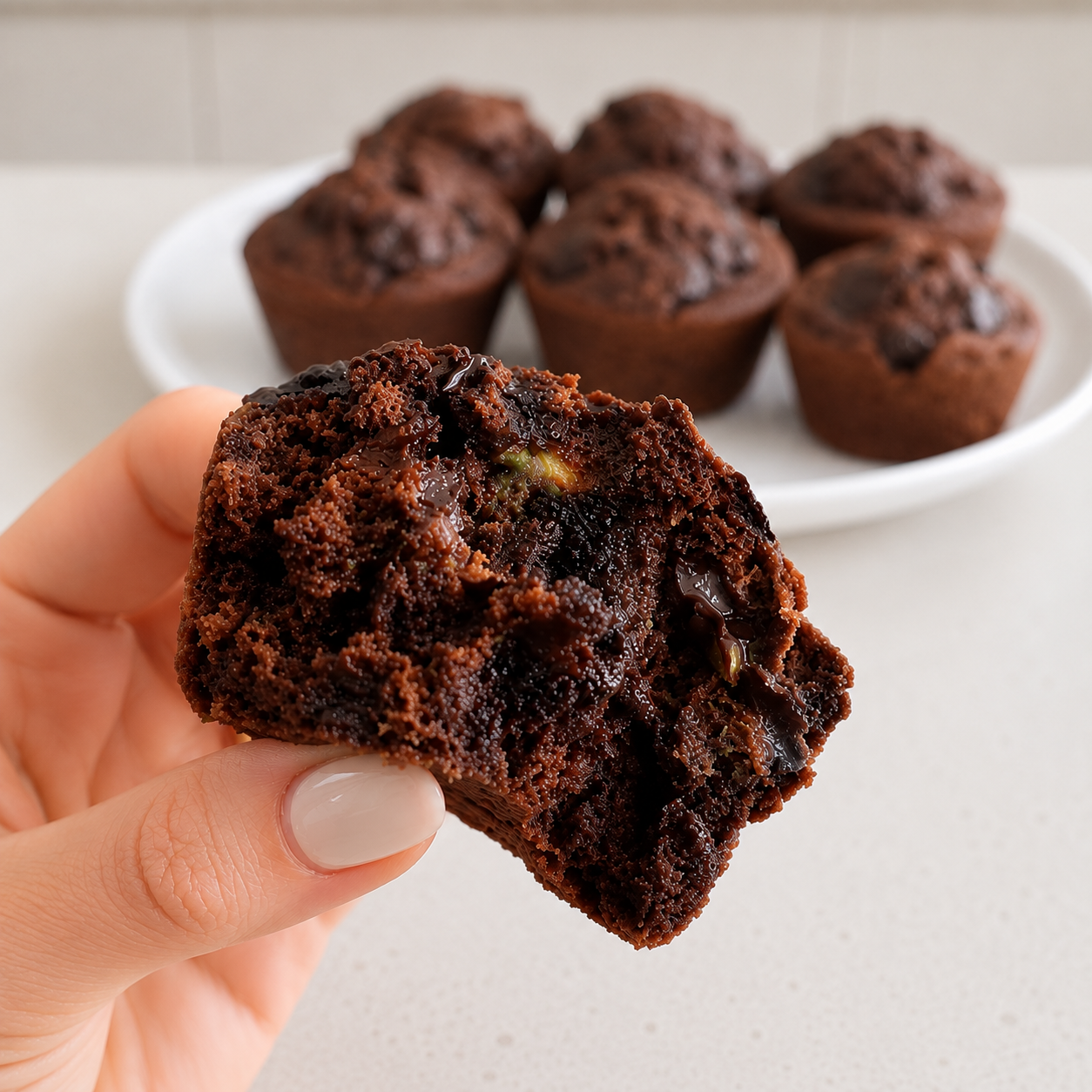 High Protein Chocolate Zucchini Muffins 🍫🥒