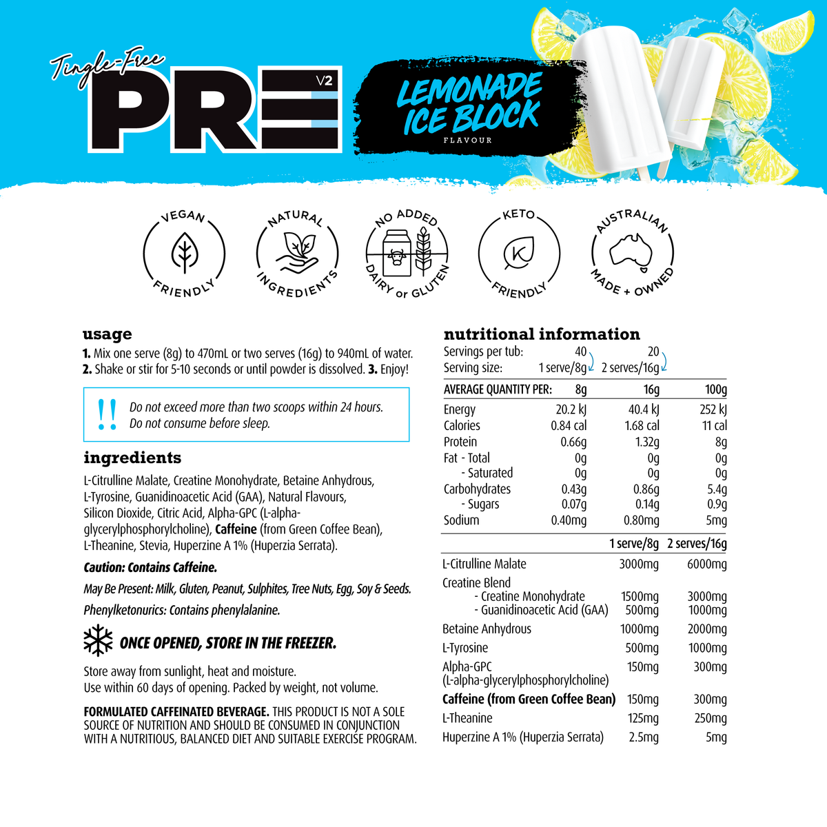 Tingle-Free PRE Workout