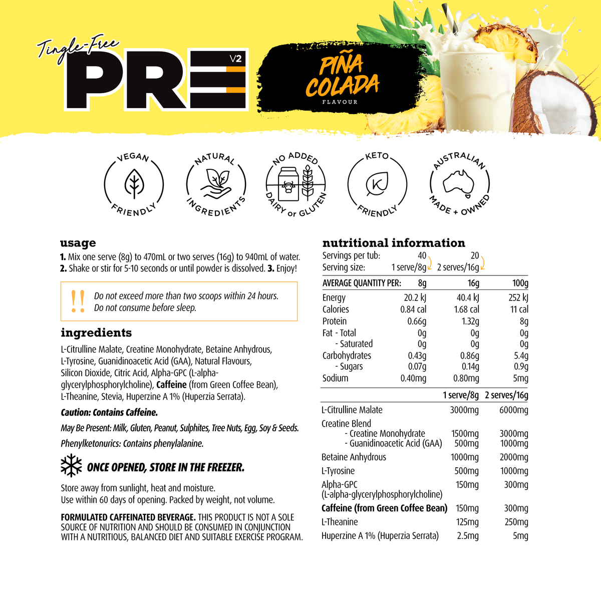 Tingle-Free PRE Workout