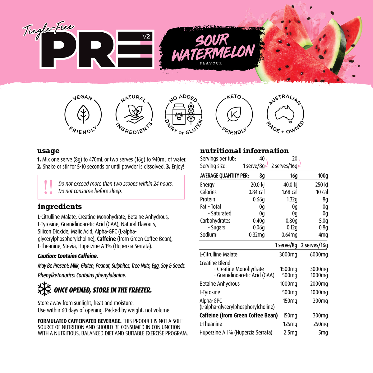Tingle-Free PRE Workout
