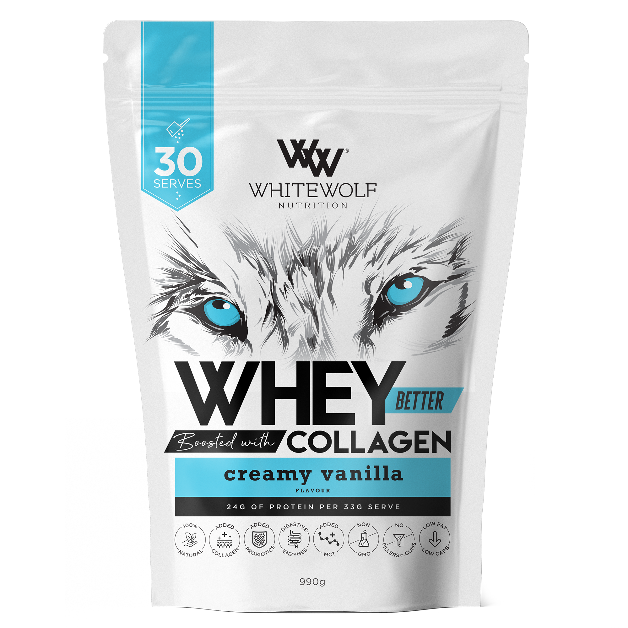 Vanilla Whey Protein Powder – White Wolf Nutrition