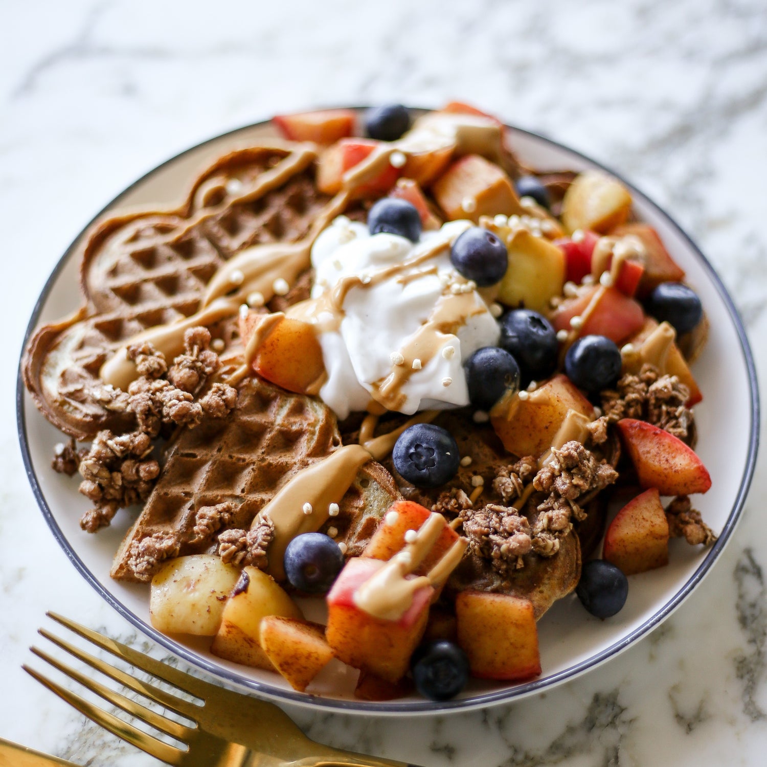 Salted Caramel Vegan Protein Waffles