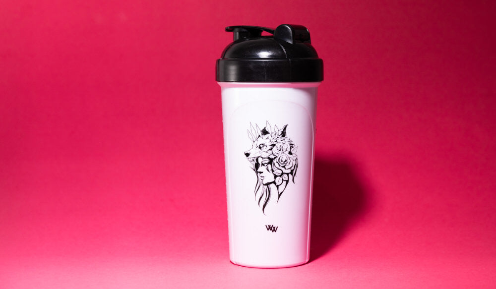 White Wolf Nutrition Shaker Bottle for Whey and Vegan Protein